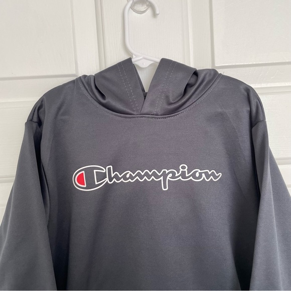 Champion Gray Size 7/8 Logo Pullover Hoodie - Picture 3 of 6